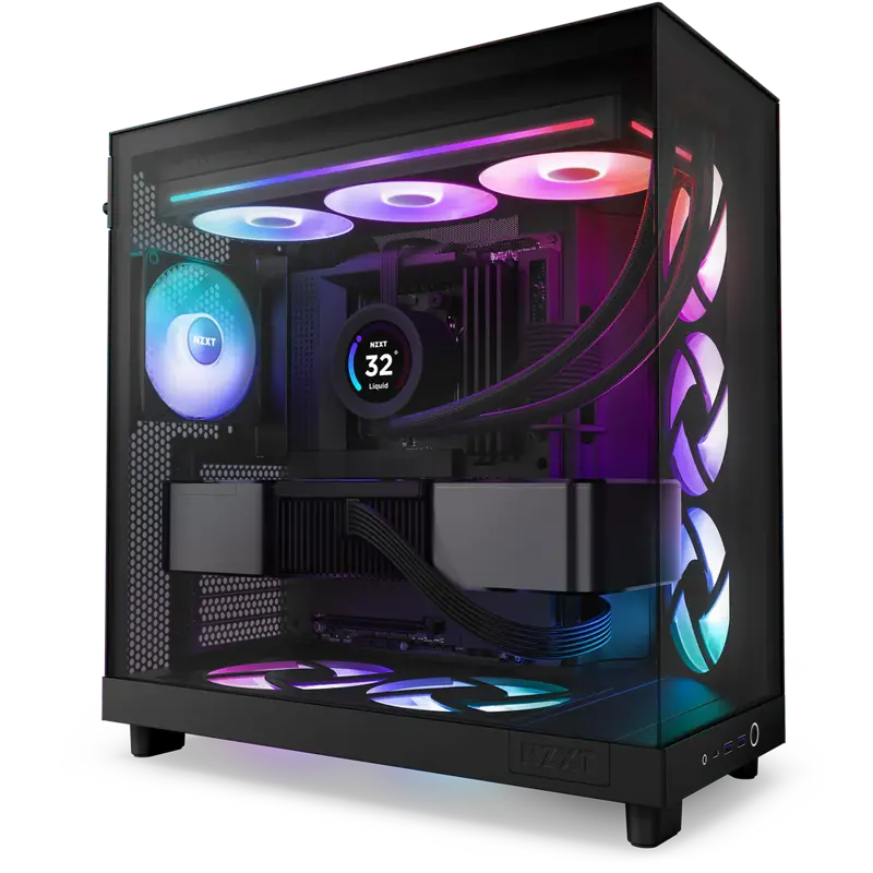 Кулер для корпуса NZXT F360 RGB Core (120x120x25mm, 4-pin PWM, RGB, 75.12CFM, 30dBA, 2400RPM, Black,