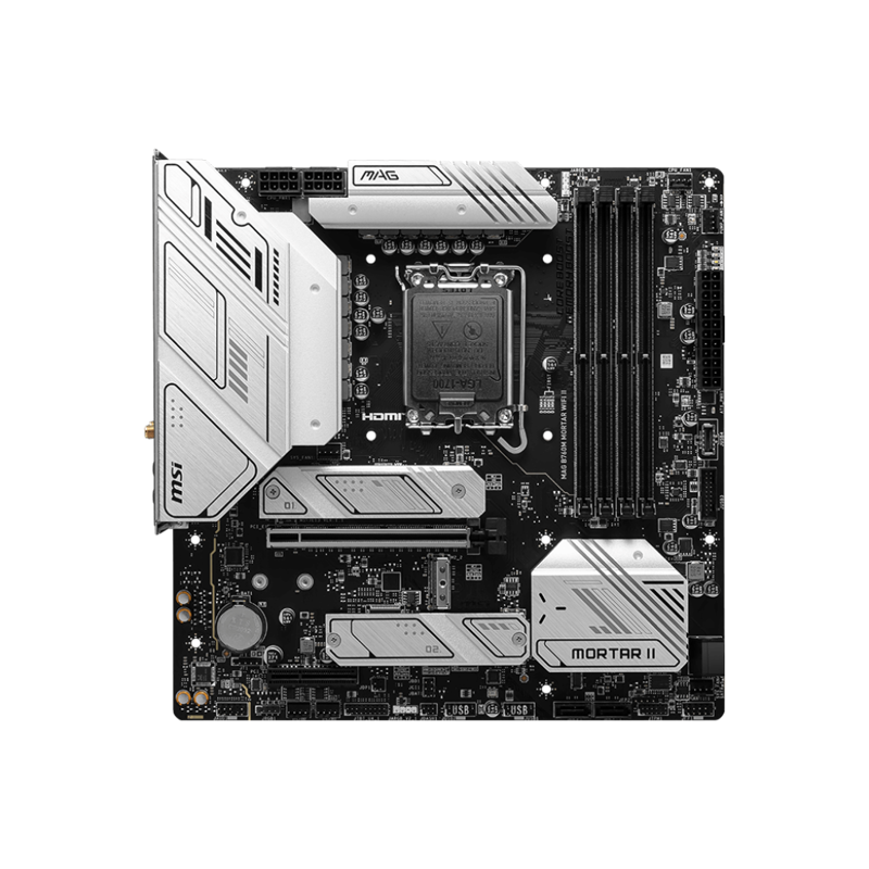 Материнская плата MSI MAG B760M MORTAR WIFI II Soc-1700 Intel B760 4xDDR5 mATX AC`97 8ch(7.1) 2.5Gg+