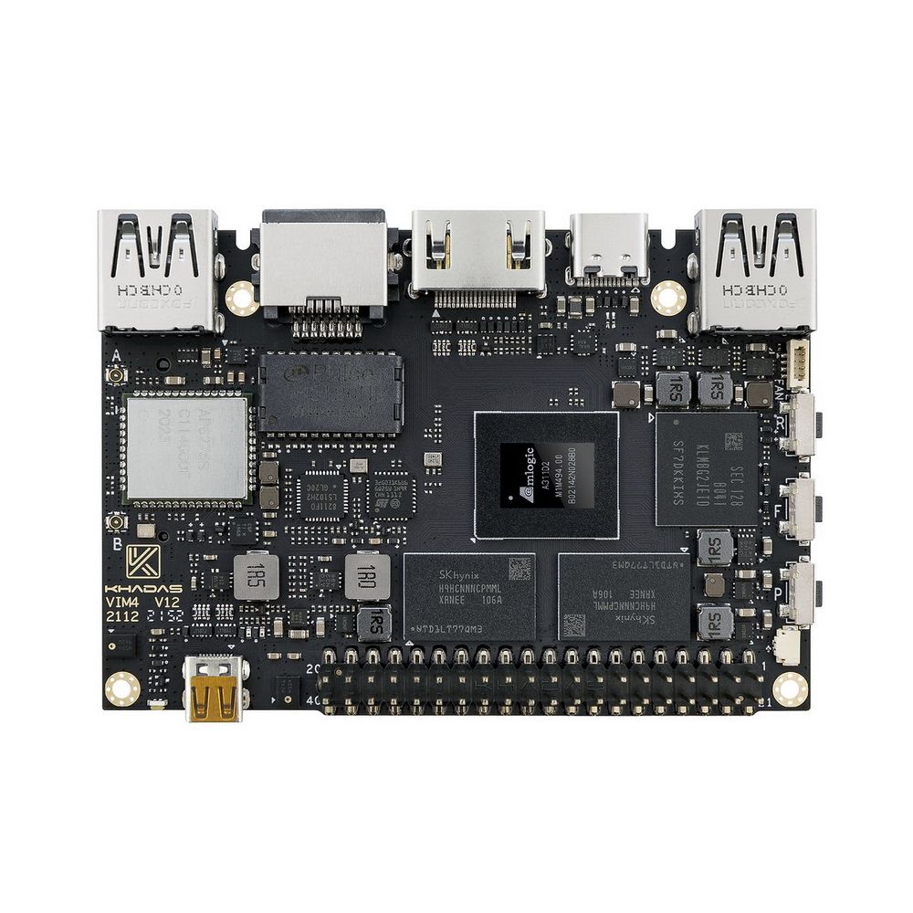 Одноплатный компьютер Khadas VIM4 Active cooling kit ARM Cortex-A73 4-Core + Cortex-A53 4-Core Amlog