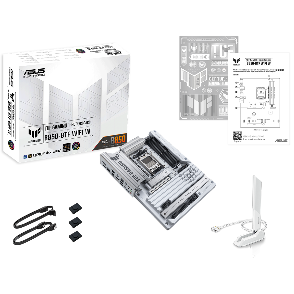Материнская плата ASUS TUF GAMING B850-BTF WIFI W, AM5, B850, 4*DDR5, 4*SATA, 3*M.2, 7*USB 3.2, 2*US