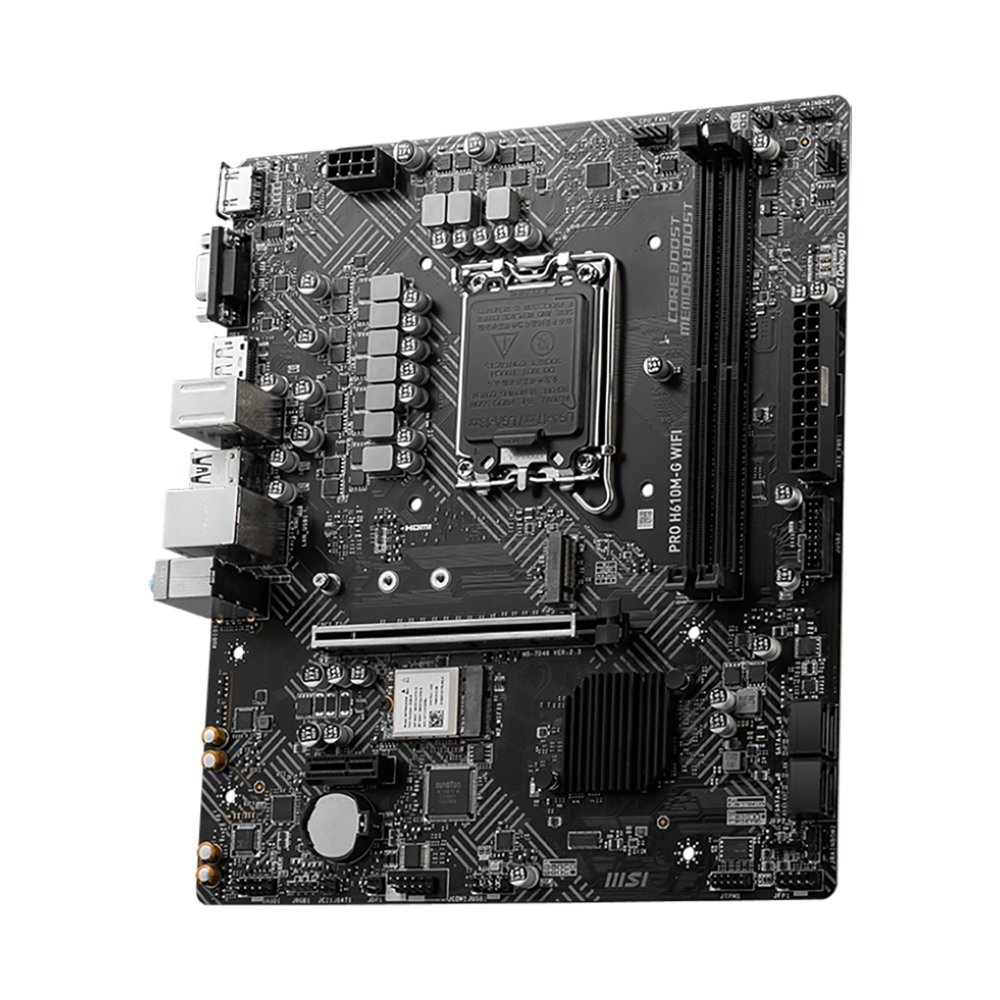 Материнская плата MSI PRO H610M-G WIFI H610, LGA1700, 2*DDR5, 1*PCIEx16, 1*PCIEx1, 1*M.2, 4*USB3.2Ge
