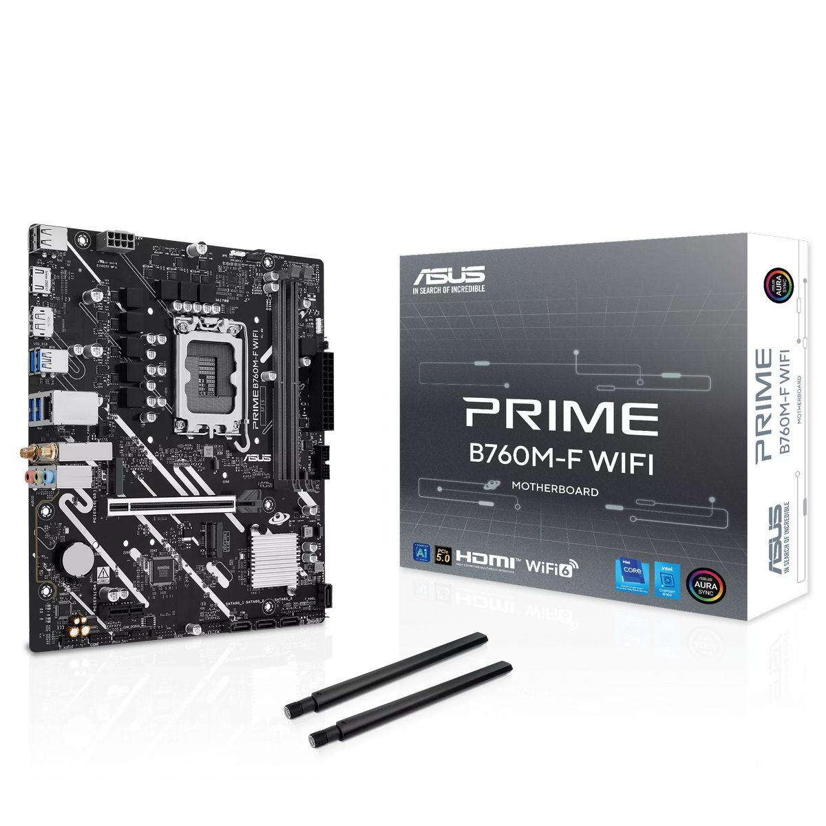 Материнская плата Asus PRIME B760M-F WIFI Soc-1700 Intel B760 2xDDR5 mATX AC`97 8ch(7.1) GbLAN RAID+