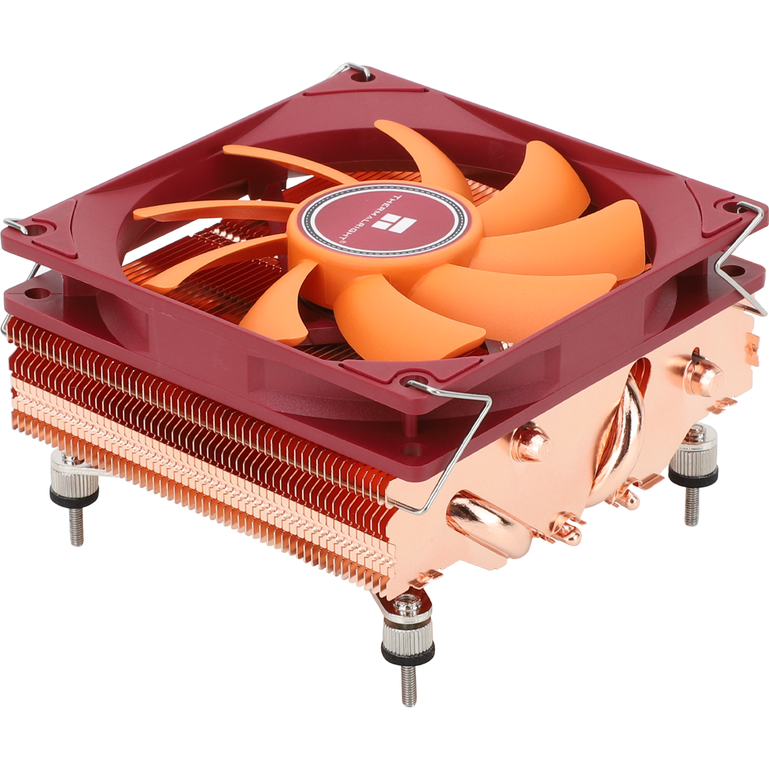 Кулер для процессора CPU Cooler Thermalright AXP-90 X47 Full (4-pin PWM, 32mm, Cu Cu, 4x6mm, 1x92mm, 42.58CFM, 22.4dBA, 2700RPM, S: 1851 1700 1200 115X, AM5 AM4, orange, red) AXP-90-X47-COPPER