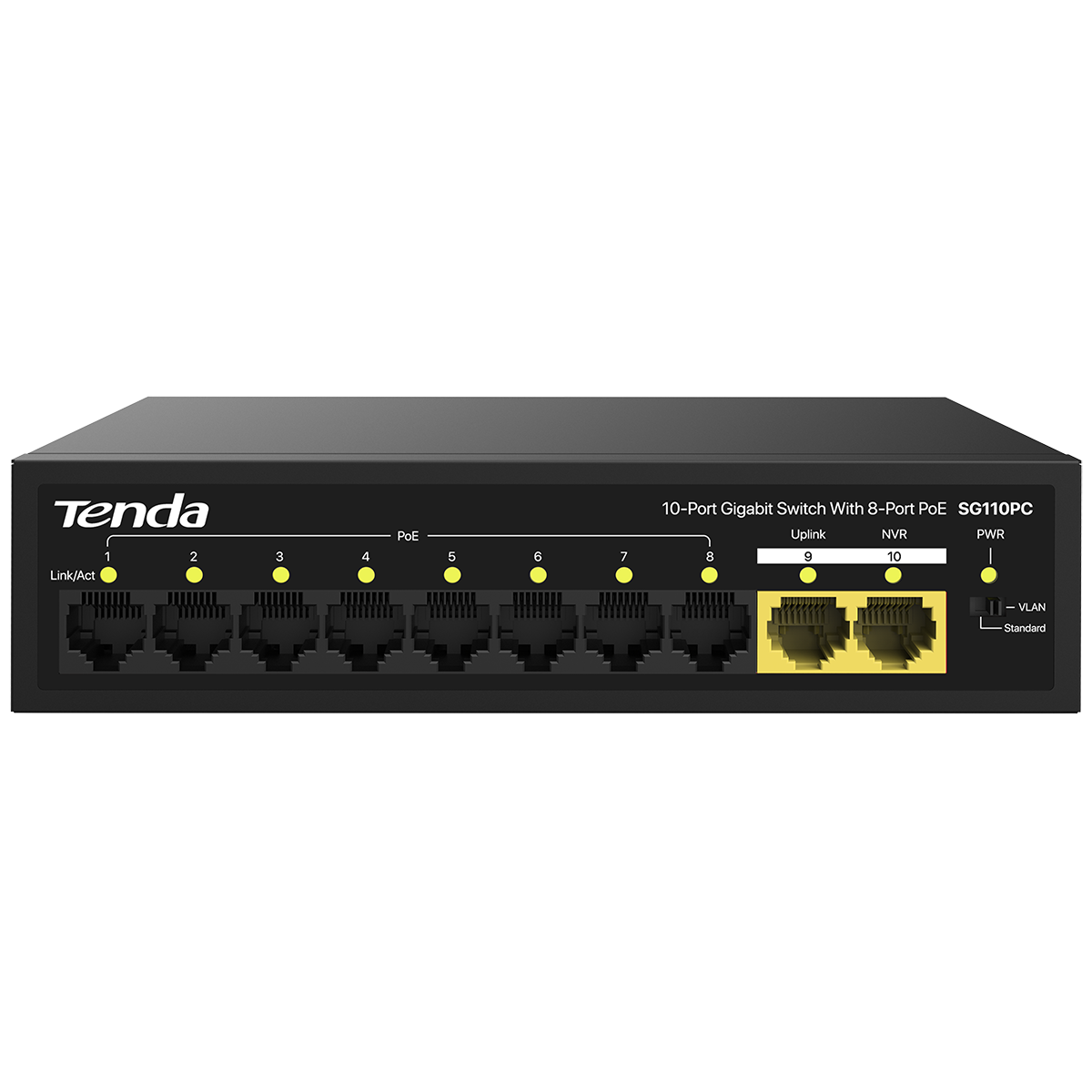 Коммутатор Tenda SG110PC (L2) 10x1Гбит/с 8PoE 95W неуправляемый