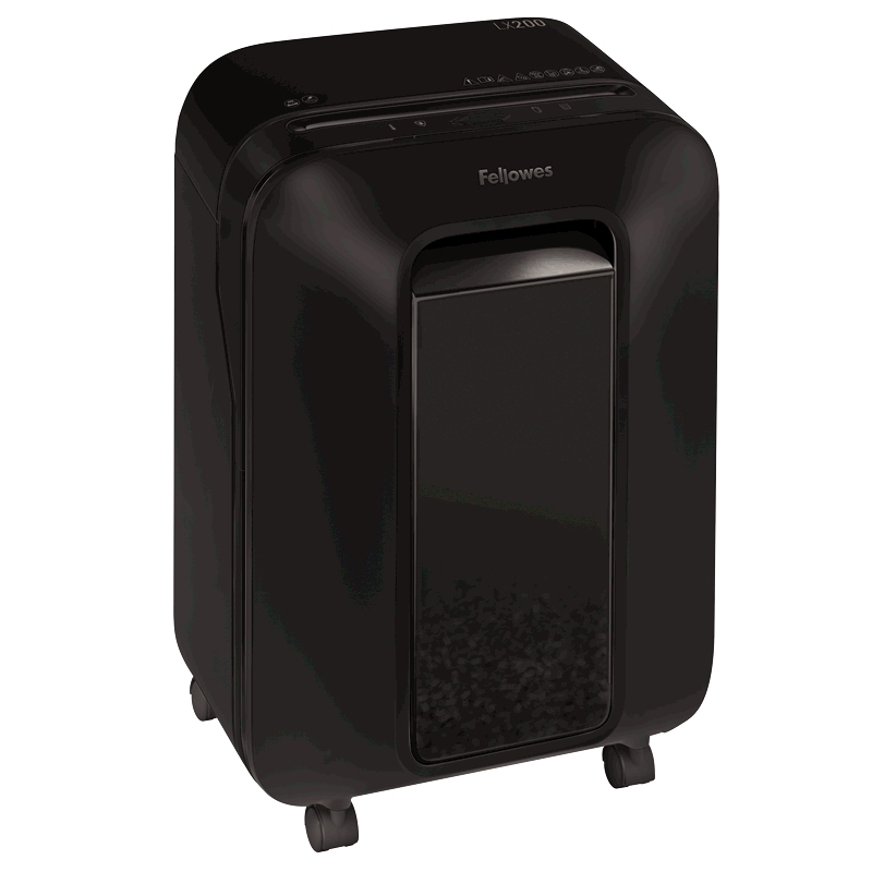 Шредер Fellowes PowerShred LX200 черный (секр.P-4) фрагменты 12лист. 22лтр. скрепки скобы пл.карты