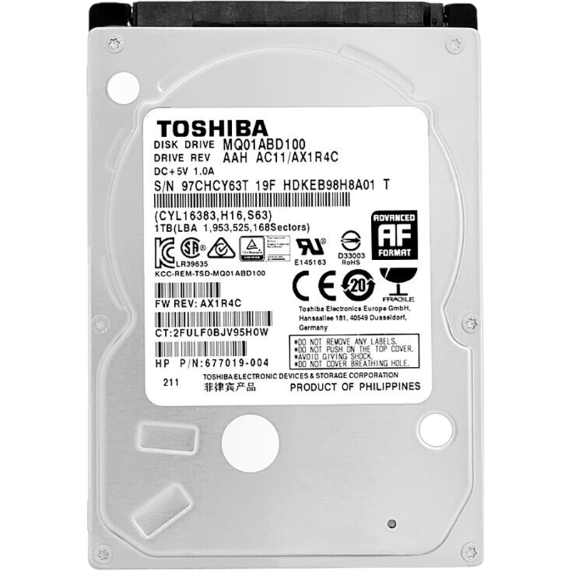 Жесткий диск Toshiba SATA 1TB 2.5" 6.0 Gbit/s 5400 rpm 8Mb 1 year warranty (replacement WD10SPZX, ST