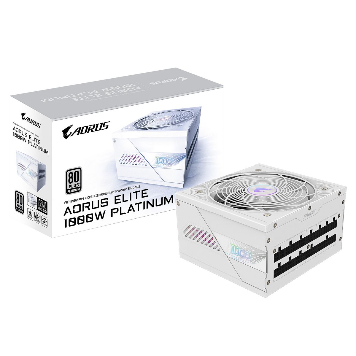 Блок питания Gigabyte ATX 1000W GP-AE1000PM PG5 ICE Gen.5 80+ platinum (20+4pin) APFC 120mm fan 16xS