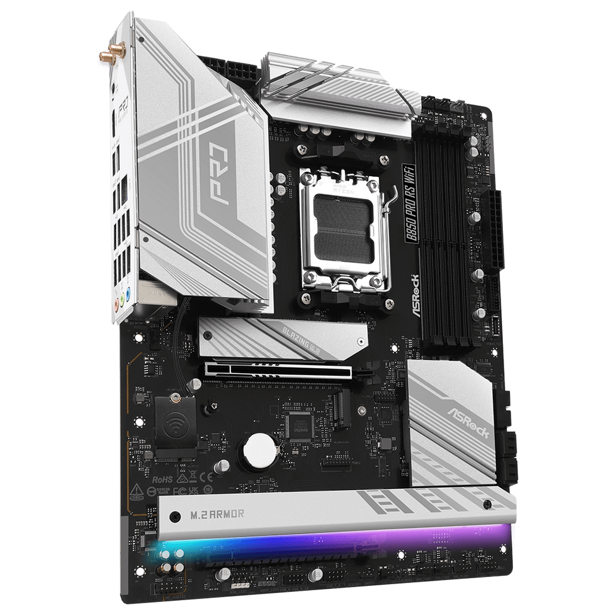Материнская плата Asrock B850 PRO RS WIFI Socket AM5 AMD B850 4xDDR5 ATX AC`97 8ch(7.1) 2.5Gg RAID+H