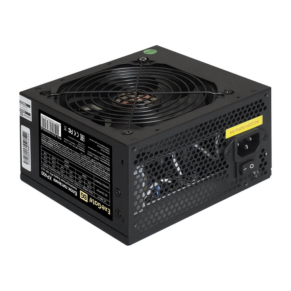 Блок питания 400W ExeGate XP400 (ATX, 12cm fan, 24pin, 4pin, 3xSATA, 2xIDE, black)