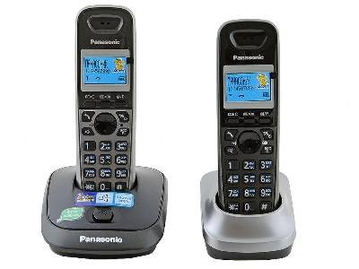 Р/Телефон Dect Panasonic KX-TG2512RU2 титан (труб. в компл.:2шт) АОН