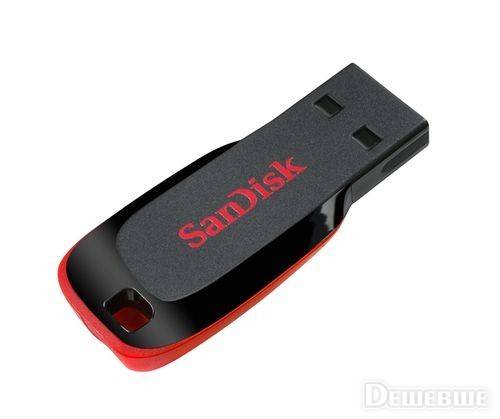 Флеш Диск Sandisk 32Gb Cruzer Blade SDCZ50-032G-B35 USB2.0 черный/красный