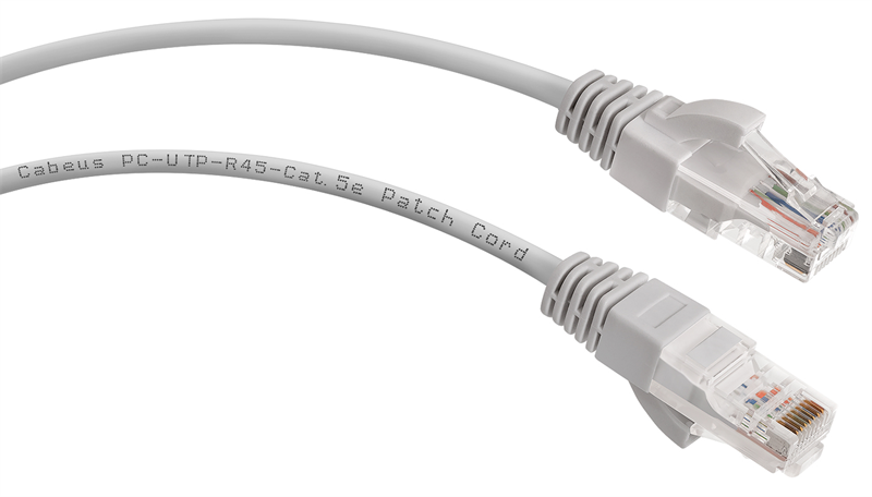 Cabeus PC-UTP-RJ45-Cat.5e-10m-LSZH Патч-корд U/UTP, категория 5е, 2xRJ45/8p8c, неэкранированный, сер