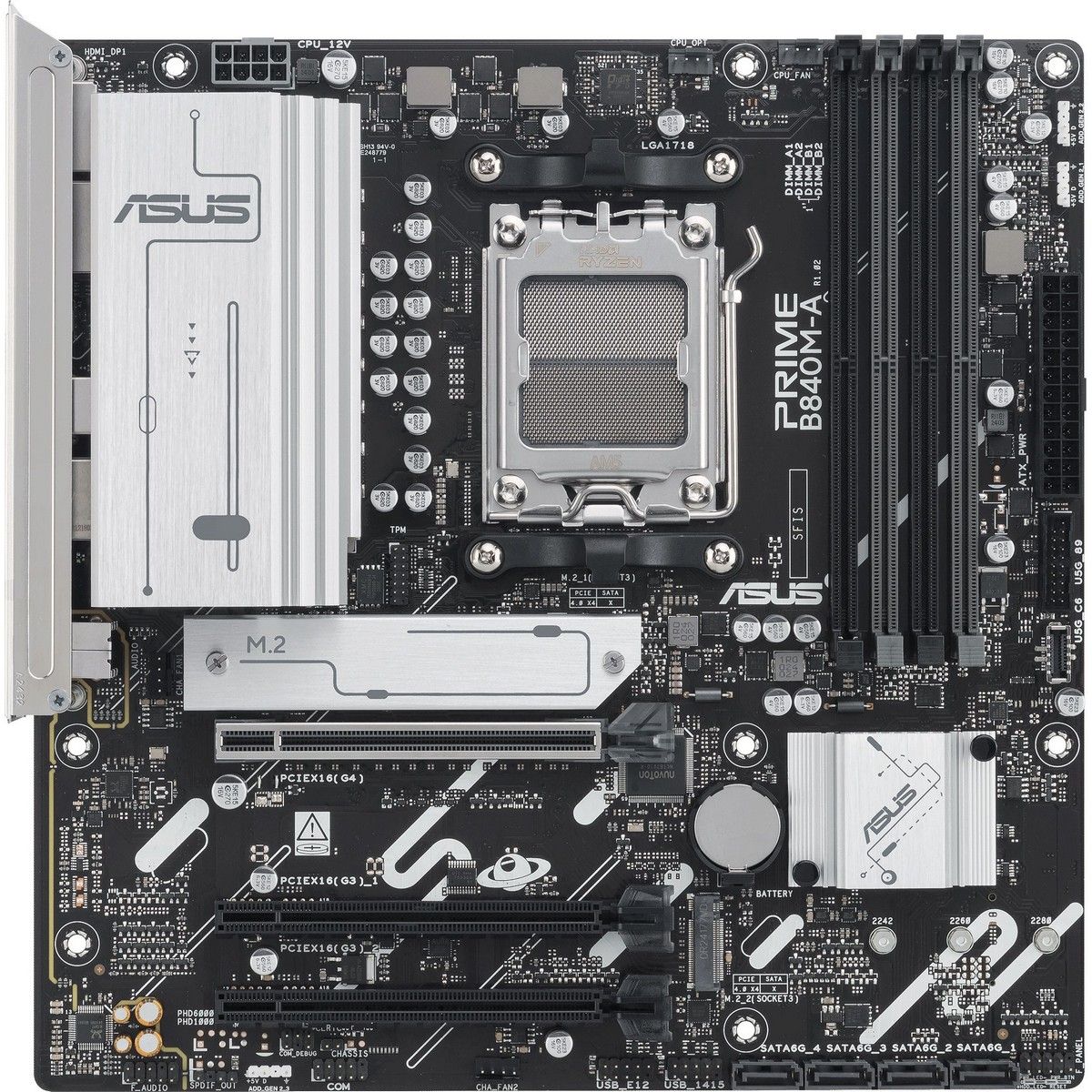 Материнская плата Asus PRIME B840M-A-CSM Socket AM5 AMD B840 4xDDR5 mATX AC`97 8ch(7.1) 2.5Gg RAID+V