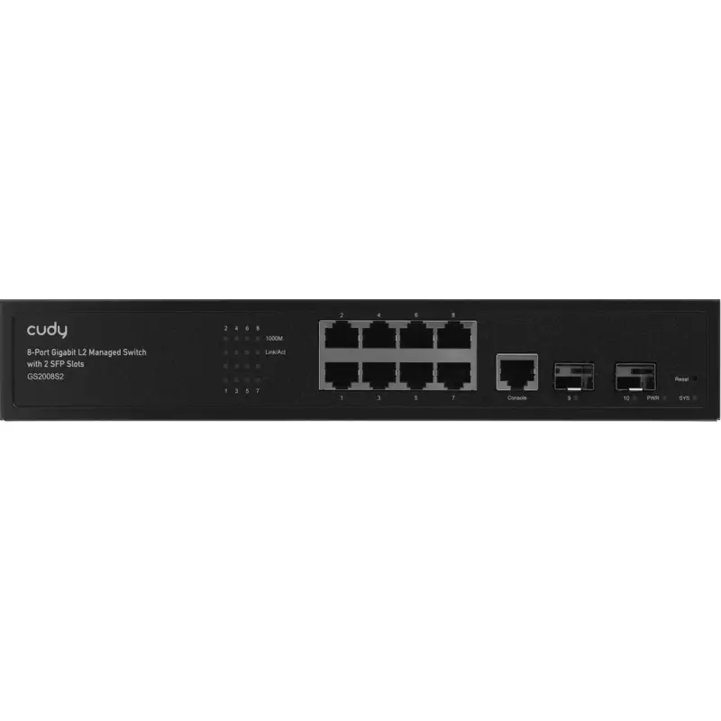 Коммутатор Cudy GS2008S2 (L2) 8x1Гбит/с 2SFP управляемый