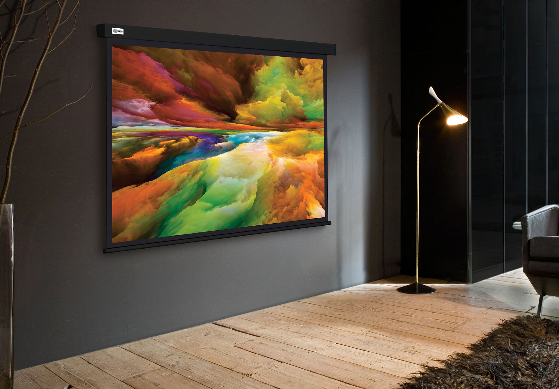 Экран Cactus 135" 206x274см Wallscreen CS-PSW-206X274-BK 4:3 настенно-потолочный рулонный черный