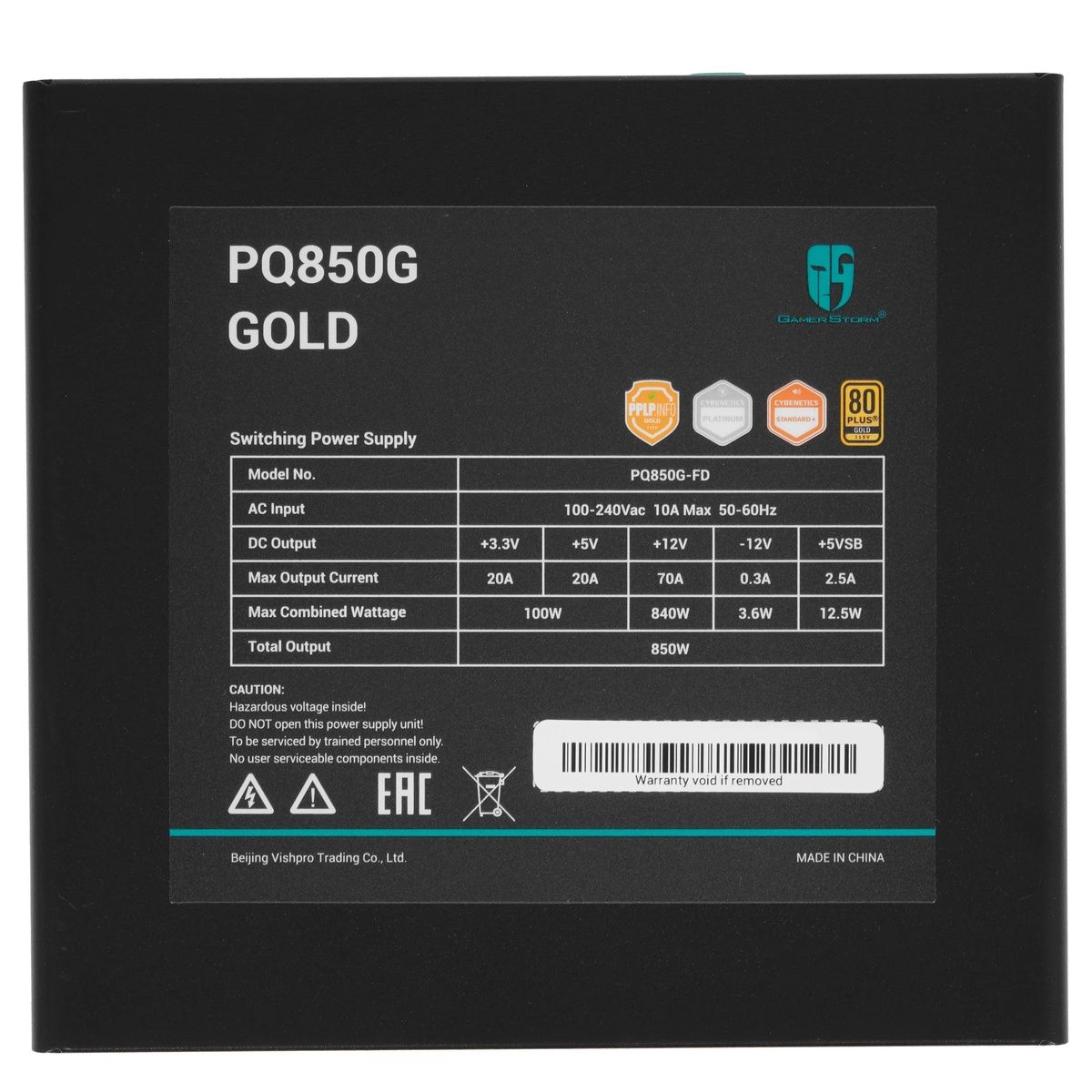Блок питания Deepcool ATX 850W GamerStorm PQ850G Gen.5 80+ gold (20+4pin) APFC 120mm fan 9xSATA Cab 