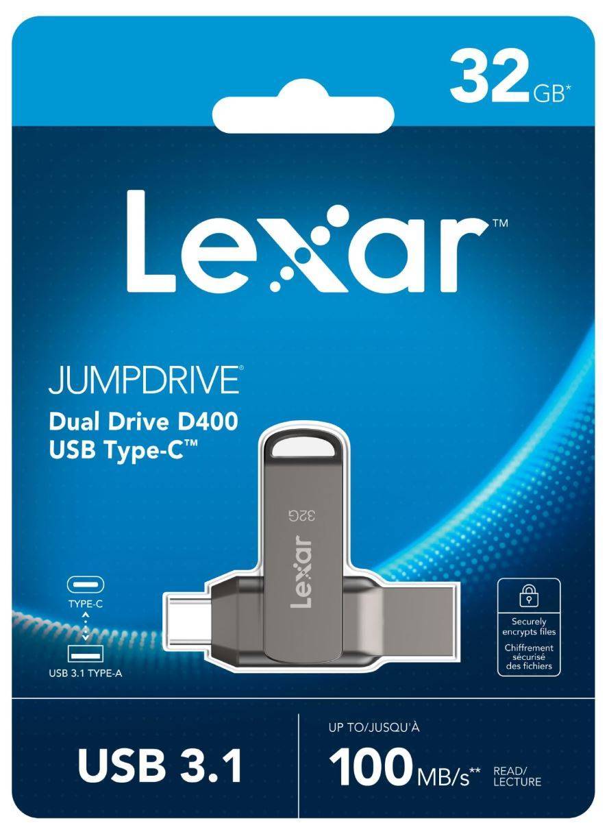 Флеш накопитель 32GB Lexar 2-in-1 USB 3.1 USB C, OTG, USB 3.1/Type-C, металл, 100 MB/s