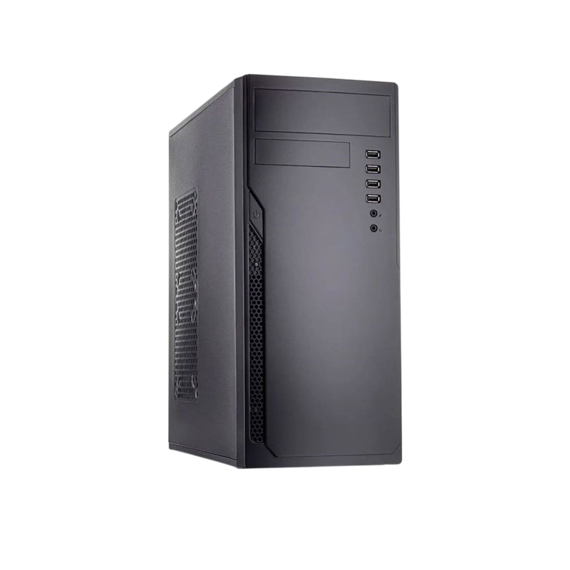Корпус без блока питания Foxline FL-301, ATX, 4xUSB2.0, HDA, w/o FAN, w/o PSU, no PowerCord , w/DVD-