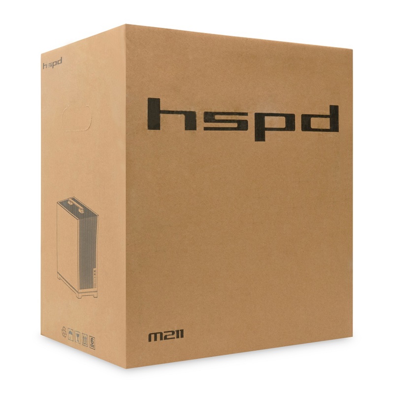 Корпус HSPD M211, Mesh Mini-tower, Black, TG, 0.7 SPCC, no fans,mATX, mITX, 175/330/150mm, 2x2.5", 1