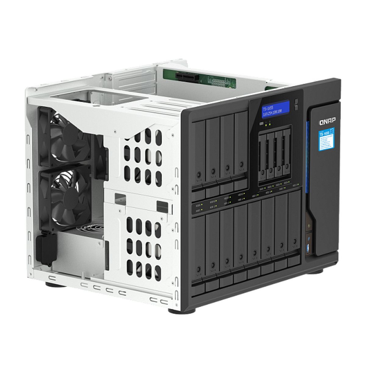 Сетевое хранилище QNAP TS-1655-8G NAS 16-Bay (12x 3.5"/2.5" HDD/SSD bays + 4x 2.5" SSD bays + 2x M.2