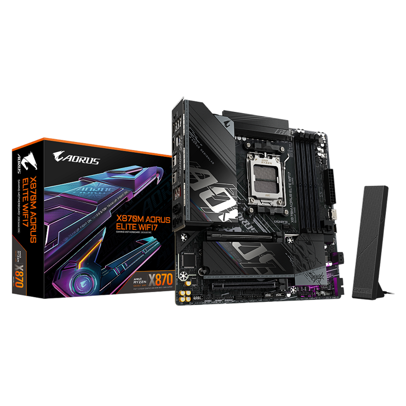 Материнская плата Gigabyte X870M A ELITE WF7 Socket AM5 AMD X870 4xDDR5 mATX AC`97 8ch(7.1) 2.5Gg RA
