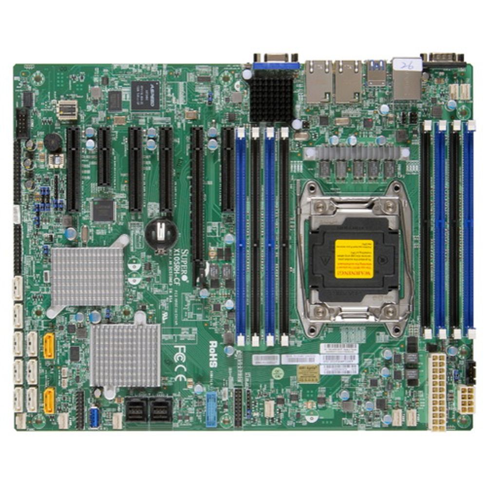 Материнская плата SuperMicro MBD-X10SRH-CLN4F-O, RTL ATX LGA 2011 8x 288-pin DDR4 DIMM slots 8x SAS3