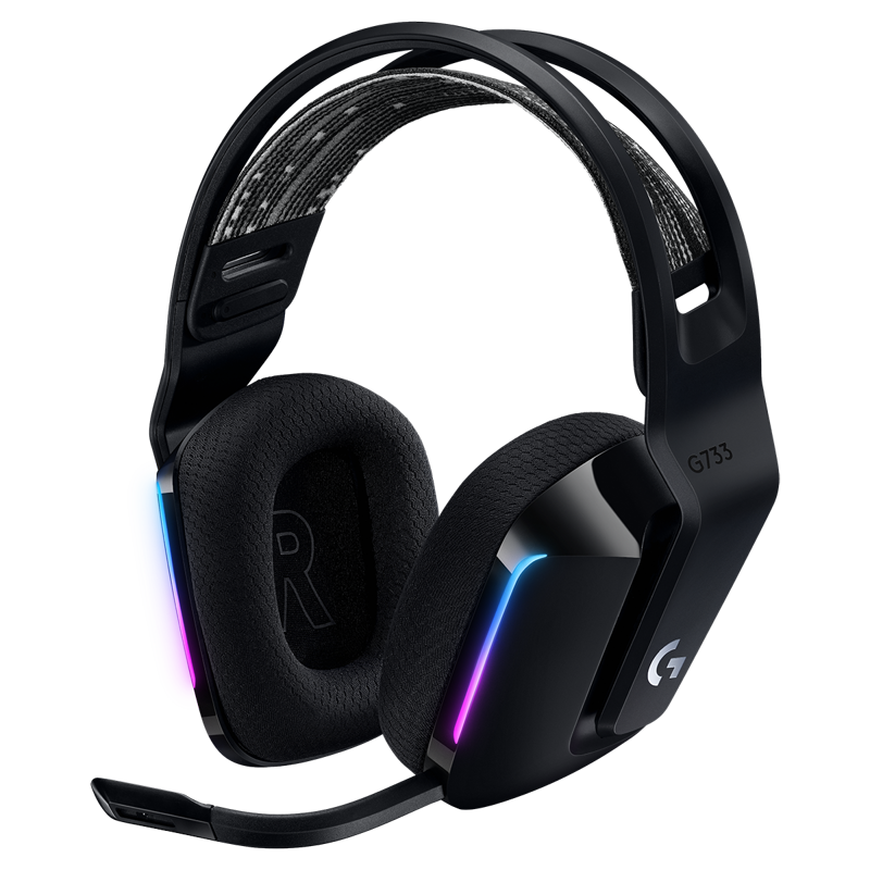 Наушники с микрофоном Logitech G733 Lightspeed черный накладные Radio оголовье (981-000864)