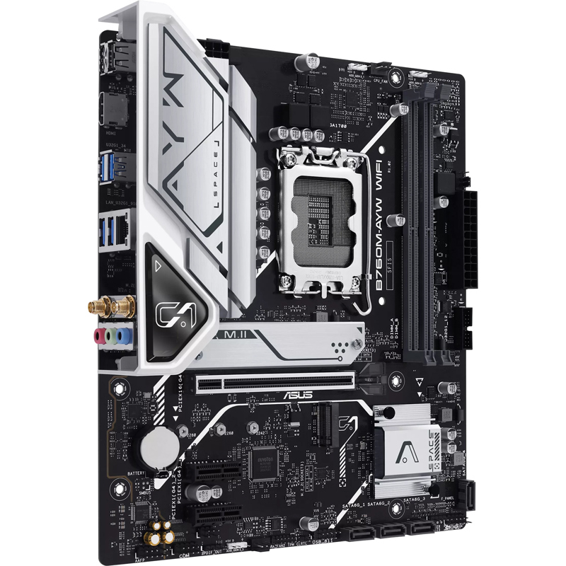 Материнская плата ASUS B760M-AYW WIFI-SI, Socket1700, Intel B760, 2xDDR5 DIMM, PCI-Ex16, 4SATA3, 7.1
