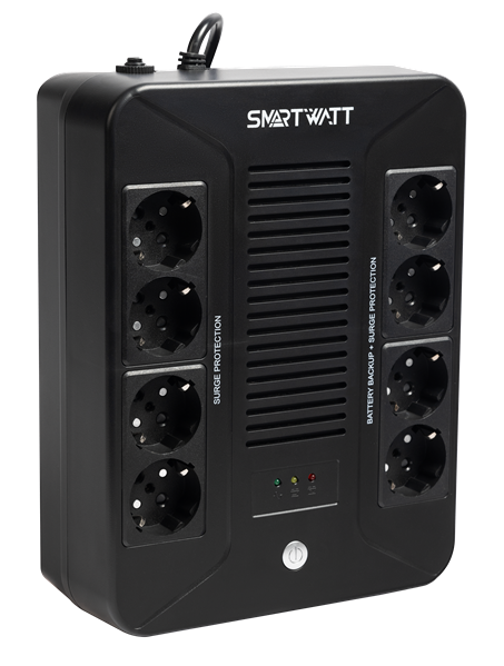 Источник бесперебойного питания SMARTWATT ИБП линейно-интерактивный, 1000/600 ВА/Вт, напольный/насте