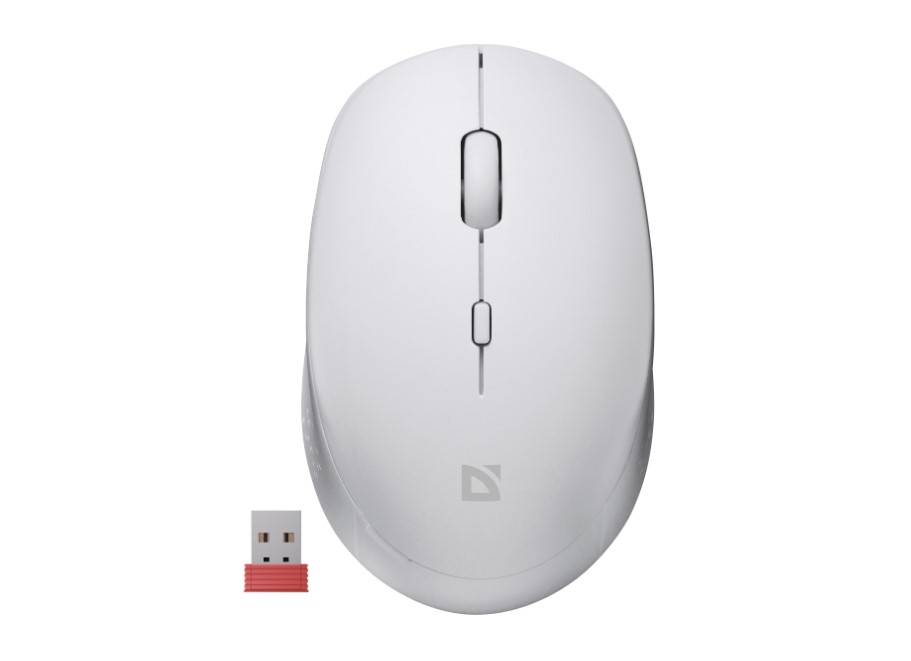 Мышь Defender Auris MB-027 белый оптическая 1600dpi silent беспров. USB для ноутбука 3but (52028)