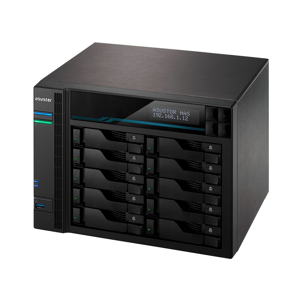 сетевое хранилище ASUSTOR AS6510T 10-Bay NAS/Media player/Intel Atom C3538 2,1GHz(Quad-Core), 8GB SO