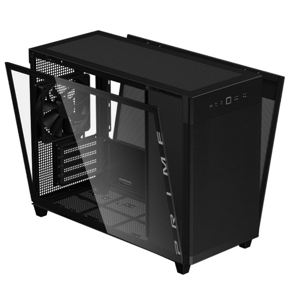 Корпус ASUS PRIME AP201 TG BLACK Micro-Tower, без БП, с окном, 2xUSB 3.0, 1xUSB Type-C, чёрный