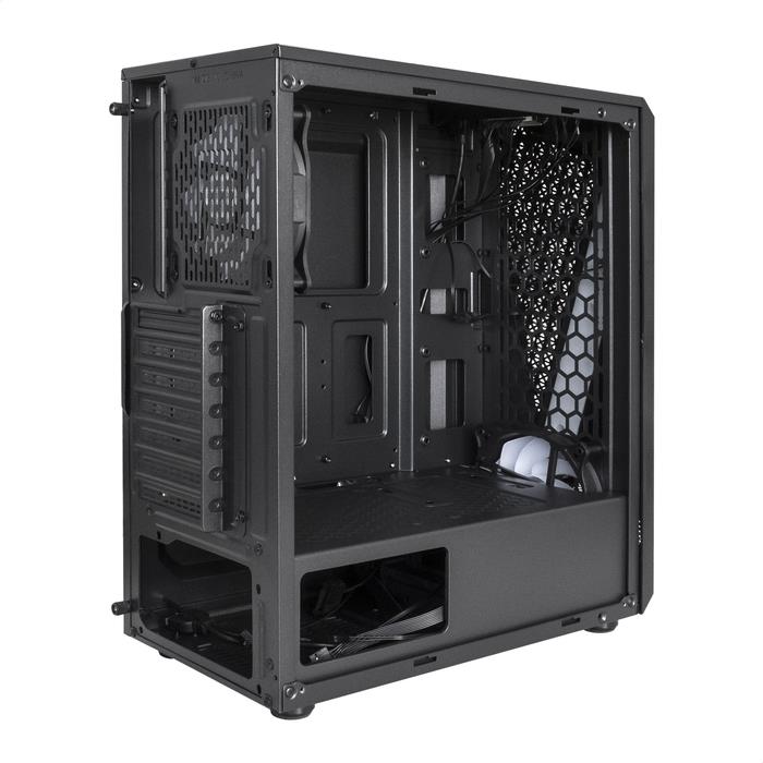 Exegate EX292858RUS Корпус Miditower ExeGate EVO-8225 (ATX, без БП, 2*USB+1*USB3.0, черный, 2 вент. 