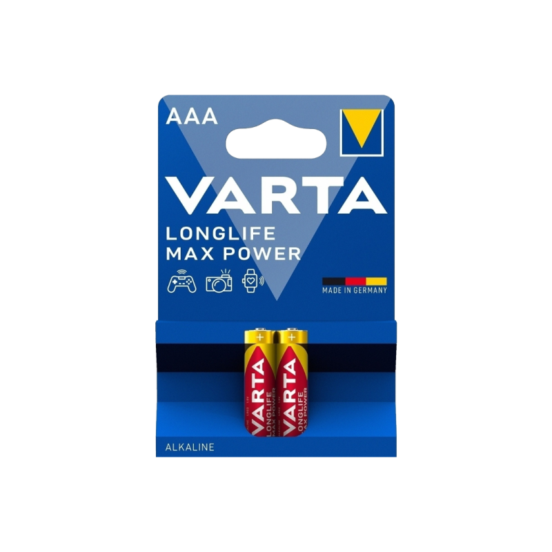 Батарейка Varta LONGLIFE MAX POWER (MAX TECH) LR03 AAA BL2 Alkaline 1.5V (4703) (2/20/100) (04703101