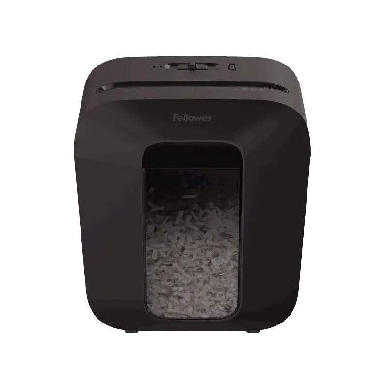 Шредер Fellowes PowerShred LX25 черный (секр.P-4) фрагменты 6лист. 11.5лтр. скрепки скобы пл.карты
