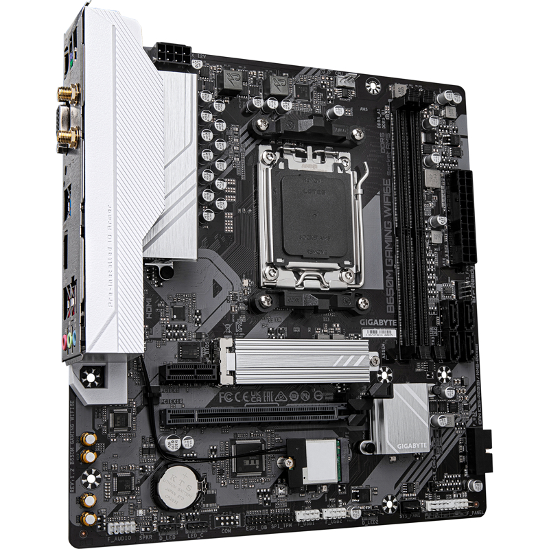 Материнская плата Gigabyte B650M GAMING WIFI6E Socket AM5 AMD B650 2xDDR5 mATX AC`97 8ch(7.1) 2.5Gg 