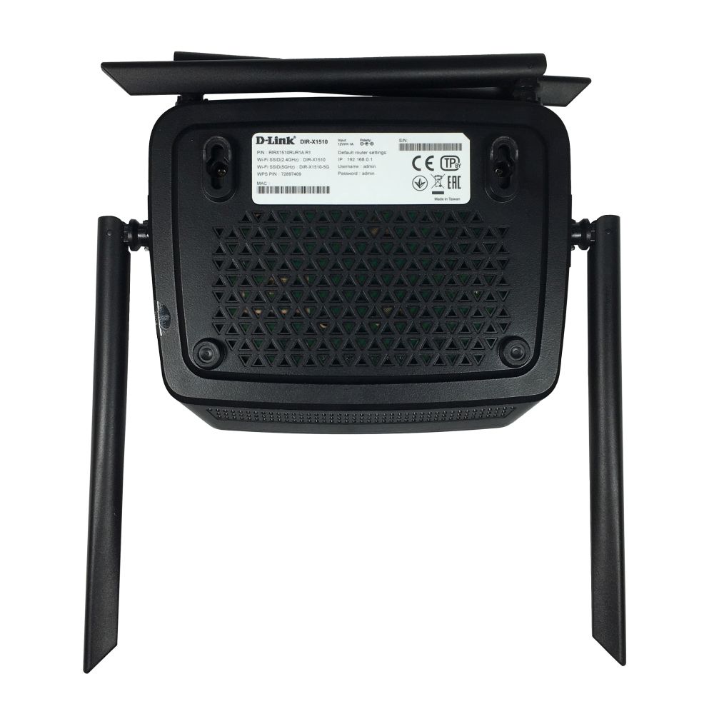 Роутер беспроводной D-Link DIR-X1510/RU/R1A AX1500 10/100/1000BASE-TX черный