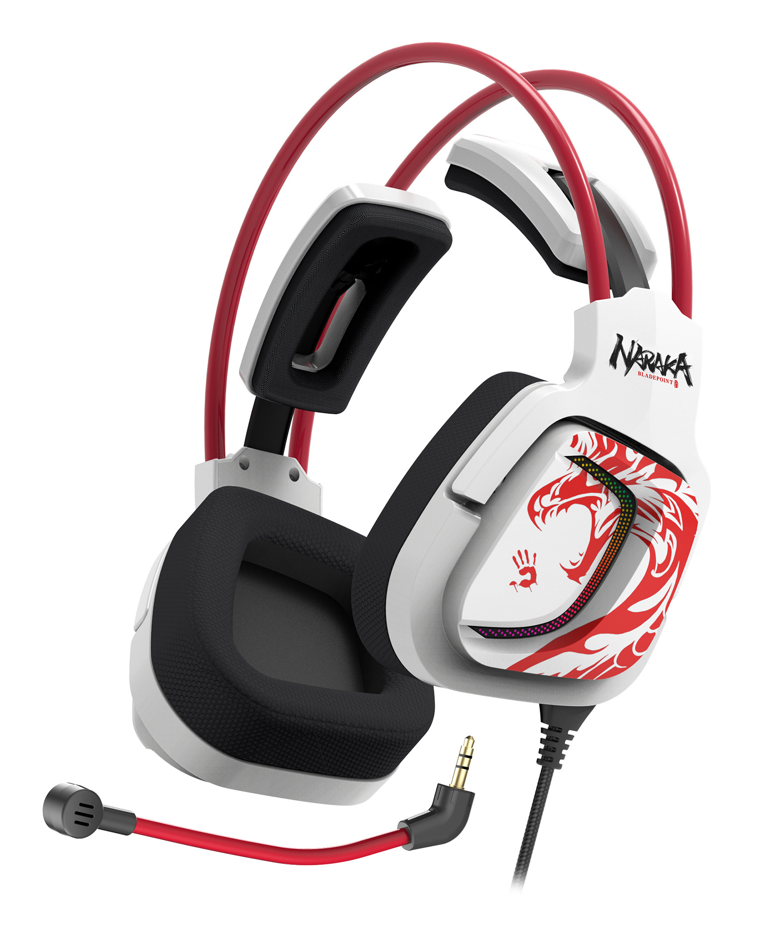 Наушники с микрофоном A4Tech Bloody G575 Naraka белый/красный 2м мониторные USB оголовье (G575 NARAK