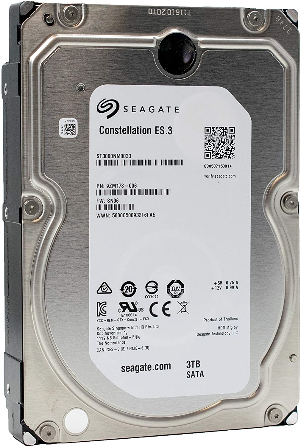 3TB Seagate Constellation ES.3 (ST3000NM0023 ) {SAS 6.0Gb/s, 7200 rpm, 128mb buffer, 3.5"}