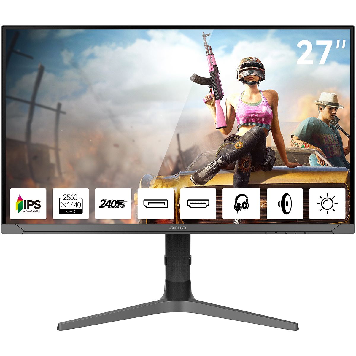 Монитор 27" AIWA MD2715  IPS, 2560x1440, 240Hz, 1ms, 350сd/m, 1000:1, HDR | 2xHDMI(2.0), 2xDP(1