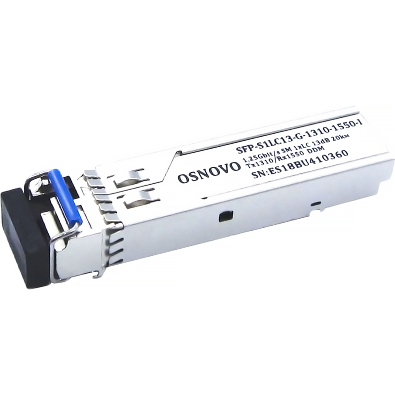 Промышленный оптический SFP модуль OSNOVO SFP-S1LC13-G-1310-1550-I Оптический SFP Модуль промышленны