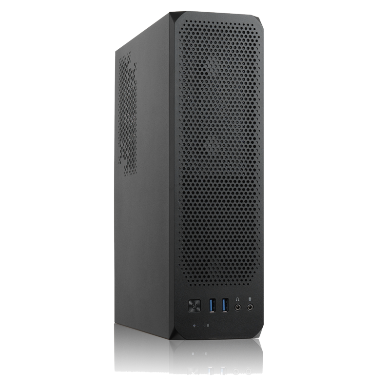 Корпус с блоком питания Foxline FL-1004-TFX230B-85 mATX case, black, w/PSU TFX 230W 85+ bronze, w/2x