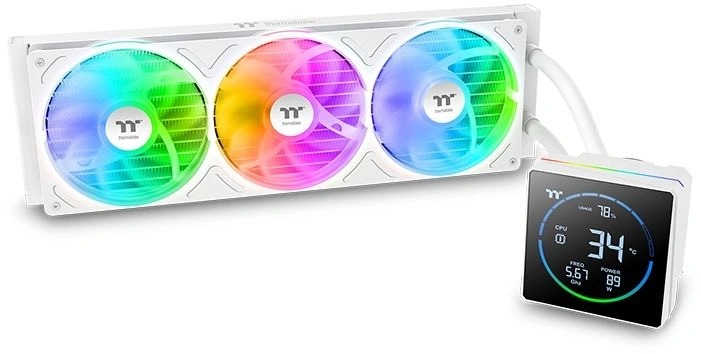 Система водяного охлаждения Thermaltake TH360-S V3 Snow Soc-AM5/AM4/1200/1700/1851 белый 4-pin 25.8dB Al+Cu LCD Ret (CL-W472-PL12SW-A)