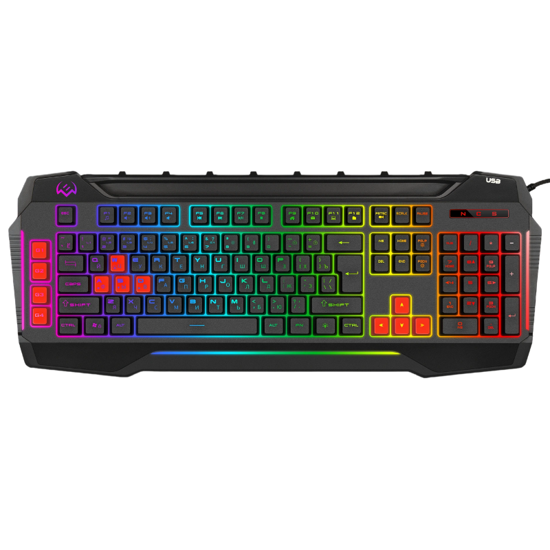 Игровая клавиатура Sven KB-G8800 SV-017675 109 кл, макросы, RGB-подсветка, звук. индикация, USB-порт