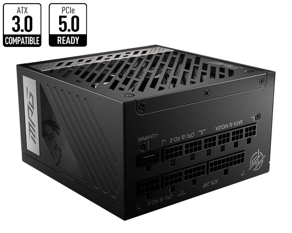 Блок питания MSI MPG A850G PCIE5, 850W, Intel ATX 12V, APFC, 13.5cm Fan, 80+ Gold, Fully-Modular, Re