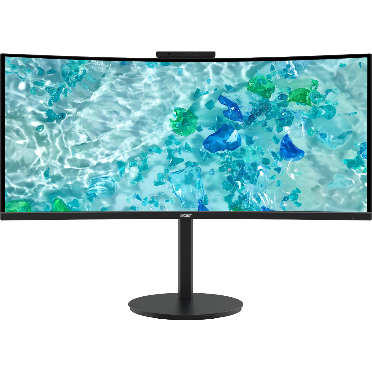 Монитор/ ACER Vero CB343CURJ0bemiiprcuzx 34'', ZeroFrame, Curved 1500R, Black, PCR 85%+OBP 5%, 21:9, VA, 3440x1440, 1 (VRB)ms, 350cd, 120Hz, 2xHDMI(2.1) + 1xDP(1.4) + 1xType-C(140W) + RJ45 + SPK + Audio Out + USB 3.2x3 + USB-B (2up 4down) + Adj. Webcam 5M