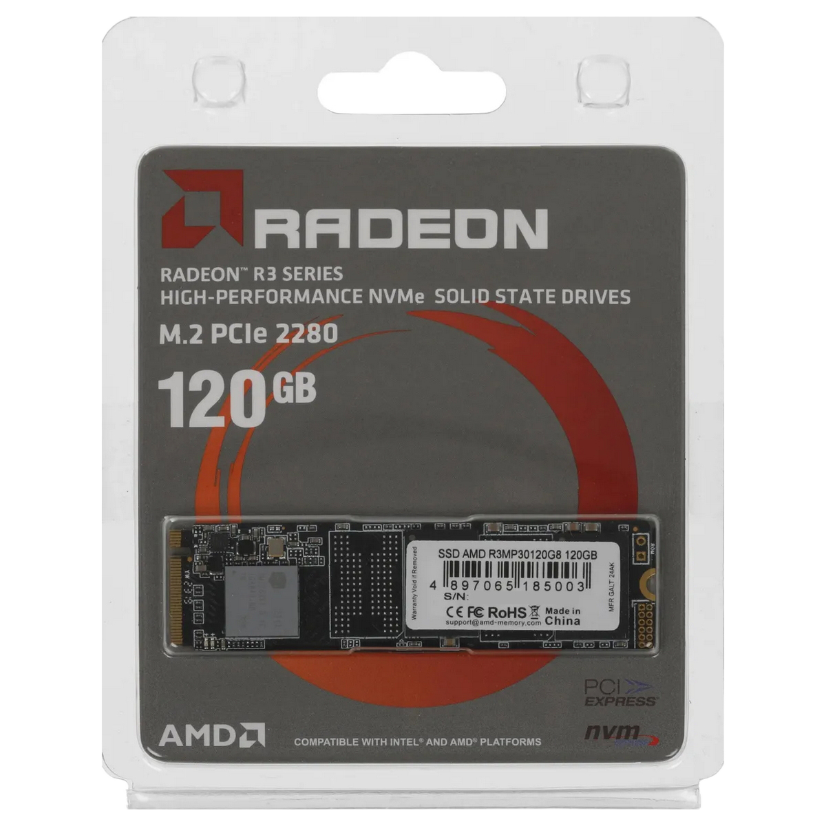 Накопитель SSD AMD PCIe 3.0 x4 120GB R3MP30120G8 Radeon M.2 2280