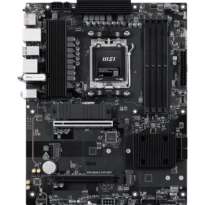 Материнская плата MSI PRO B850-S EVO WIFI Socket AM5 AMD B850 4xDDR5 ATX AC`97 8ch(7.1) 5Gigabit RAI
