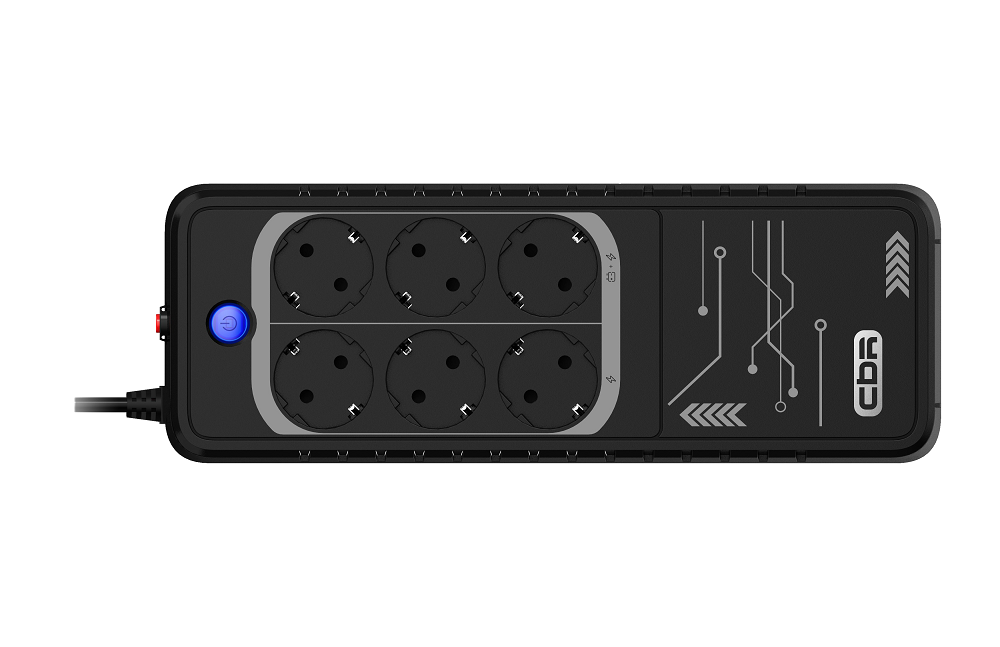 ИБП CBR [LGT-650H-6F-LDB] Offline 650VA/360W 5Ah12V 6 x Shuko+ Breaker