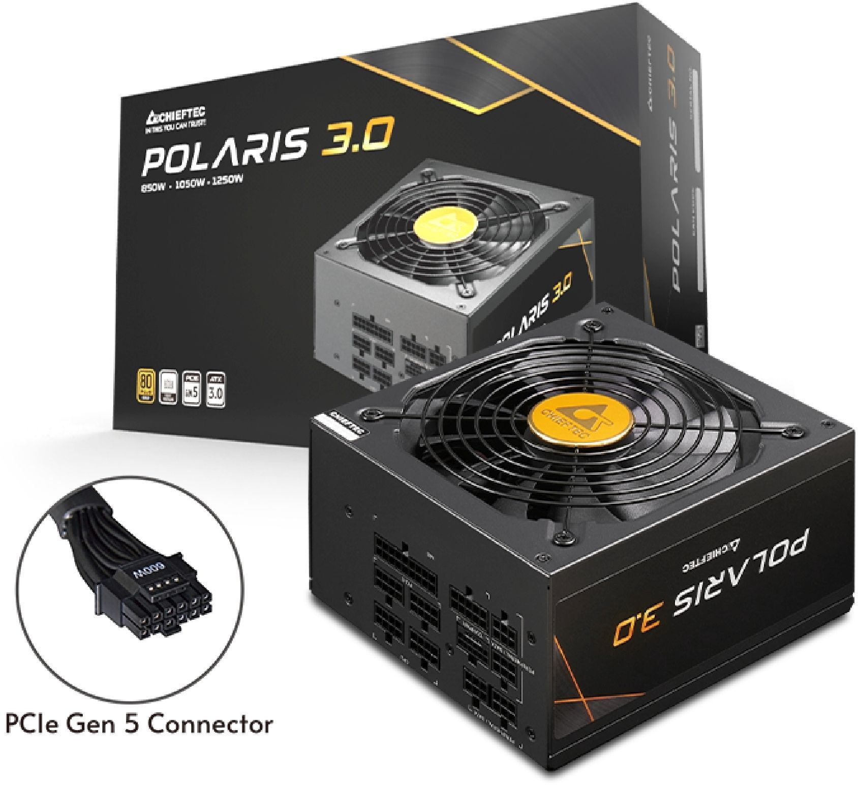 Блок питания Chieftec ATX 1250W Polaris PPS-1250FC-A3 80+ gold (20+4pin) APFC 135mm fan 12xSATA Cab 